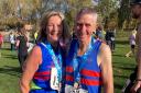 Bourton Roadrunners Allie Quinn and Tony Goodwill at the Stratford-upon-Avon 10K