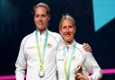 England's Sarah-Jane Perry (left) and Alison Waters with their silver medals from the women's doubles in squash at the 2022 Commonwealth Games in Birmingham.