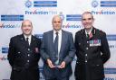 PCSO of the Year, PCSO Graham Tippett from the Hertsmere Safer Neighbourhood Team collects his Chief Constable's Award