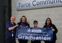 Some of Hertfordshire Constabulary's new communications operators at their graduation in Welwyn Garden City.