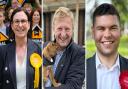 (L-R) Emma Matanle, Oliver Dowden and Josh Tapper will all be standing in Hertsmere.