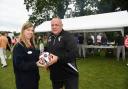 Bellway sales advisor Katie Bagshaw with Lee Kisby, Chairman of Cuffley FC, at the club’s annual tournament.