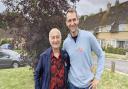 Tony Robinson (left) with Labour's Welwyn Hatfield parliamentary candidate Andrew Lewin.