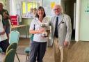 Julie Lucas receives the George Edwards Cup. Picture: PBBC