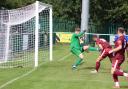 Bailey Stevenson bags his second goal against Northwood. Picture: HYWEL RHYS-WILLIAMS