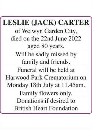 LESLIE (JACK) CARTER