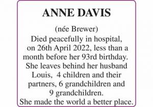 ANNE DAVIS