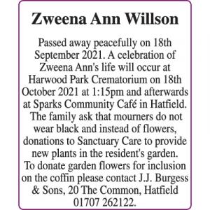 Zweena Ann Willson