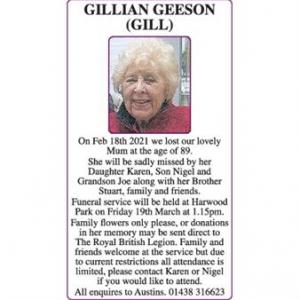 Gillian Geeson (Gill)