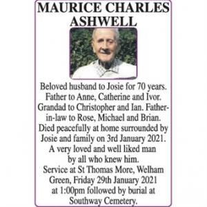 MAURICE CHARLES ASHWELL