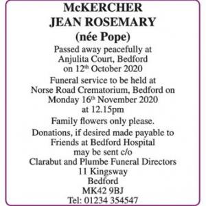 McKercher
Jean Rosemary
(nee Pope)