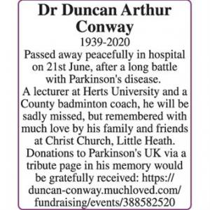 Dr Duncan Arthur Conway