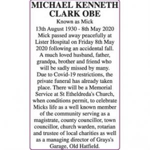 MICHAEL KENNETH CLARK OBE