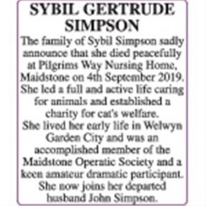 SYBIL GERTRUDE SIMPSON