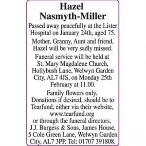 Hazel Nasmyth-Miller