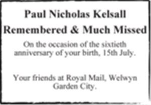 Paul Nicholas Kelsall