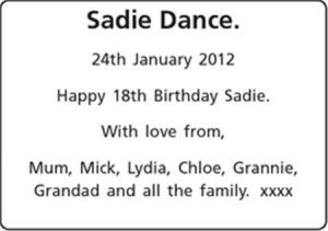 Sadie Dance.