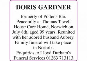 DORIS GARDNER