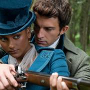 Simone Ashley as Kate Sharma and Jonathan Bailey as Anthony Bridgerton in Bridgerton.