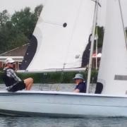 Ewelina Hoffman with Ruth Burr as crew survive the challenging wind. Picture: PATRICK ROHART