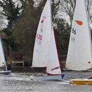 Angelo Hansen leads Charles Adams and Annette Walter in early stages of race one. Picture: VAL NEWTON