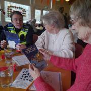 Officers from the Welwyn Hatfield Neighbourhood Policing Team visiting the Cuffley day care centre.