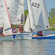 There was a close finish in race two at Welwyn Garden City Sailing Club. Picture: VAL NEWTON