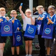 Children at schools across the borough were all smiles when they got their goody bags.
