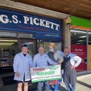 Max Lewis, owner Leo Hayden and manager Dave Joyce