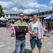 Cllr Kieran Thorpe and Cllr Max Holloway at Hatfield Market