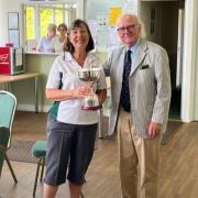 Julie Lucas receives the George Edwards Cup. Picture: PBBC