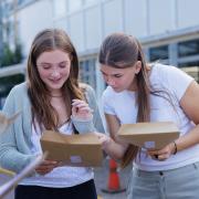 Onslow St Audrey's School students open their results.