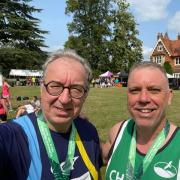 Richard Darley (left) at the Burnham Beeches Half Marathon. Picture: GCR