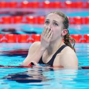 Louise Fiddes reacts with shock after winning gold at the 2024 Paris Paralympics. Picture: ZAC GOODWIN/PA