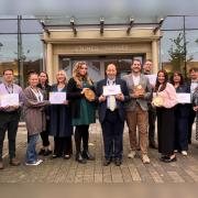 WHBC cabinet members, Welwyn Hatfield Mayor and officers with the Anglia in Bloom awards