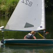 Sheila Stowe of Welwyn Garden City Sailing Club on her way to victory in race one. Picture: VAL NEWTON