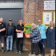 The installation of the defibrillator in Marsden Road