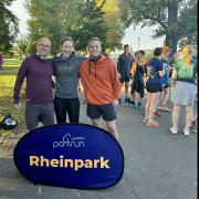 Garden City Runners trio of Michael Scutt, Lucy Iles and Stuart Wonfor were in Germany for a special Unity Day parkrun. Picture: GCR