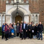 The ‘Friends of Wildeshausen’ visit to Hertford Castle with the Mayor of Hertford.