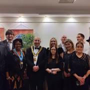 Mayor Frank Marsh with members of the Hatfield-based Hertfordshire Speakers Toastmasters Club