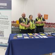 Officers from the Neighbourhood Policing Team in Sainsbury’s in Welwyn Garden City