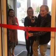 First resident, Donald Westmacott, and his daughter Jo had the responsibility of cutting the ribbon to formally open Welwyn Grange