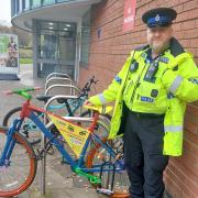 One of the 'scarecrow' bikes outside Hatfield Swim Centre