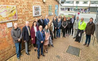 Councillors, council officers, representatives from Oaklands College and board members of the Hatfield Renewal Partnership.