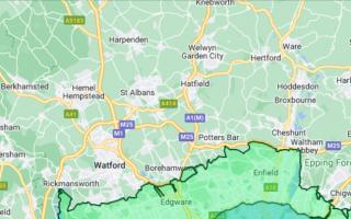 The Hertfordshire areas closes to the ULEZ.