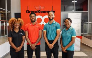 Interns for the 2024 GK Birthright programme, L-R: Madison Thomas (USA), Tariq Brown (UK), Romari Smith (Canada) and Lauren Walcott (USA)