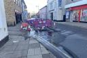 East Street in Sudbury is partially blocked after a water main burst