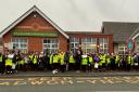 Year 6 pupils from Ewloe Green School participated in a litter-picking event