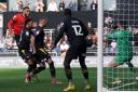 Carlton Morris nets Luton's second at Kenilworth Road.