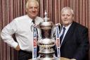 John Lyall and Steve Bacon with the FA Cup